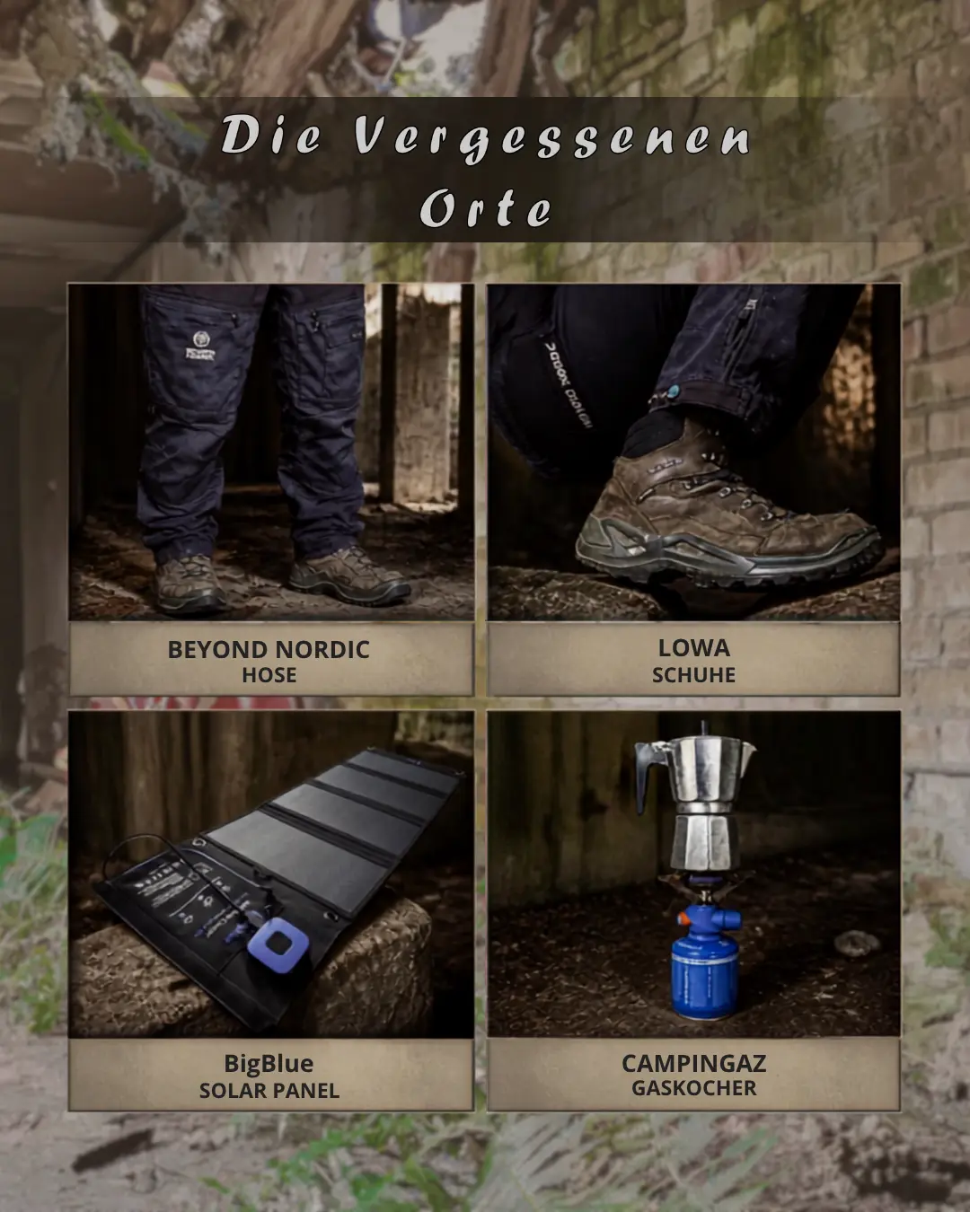 Auszug einiger Gegenstände unserer Urbex-Ausrüstung.